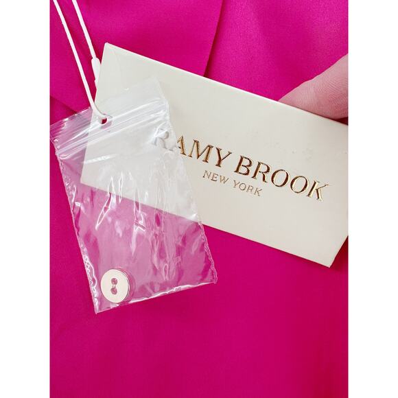 RAMY BROOK Dress NEW Size 2 Mini $495 Fuchsia Pink Long Sleeve V Neck - Picture 3 of 5